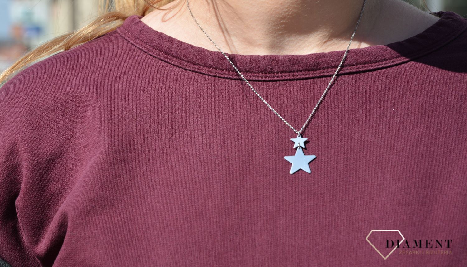 Naszyjnik srebrny dwie gwiazdki z grawerem. Celebrytka srebrna dwie gwiazdki Dall'Aqcua ✓Srebrne Naszyjniki Damskie w Sklepie z Biżuterią zegarki-diament.pl✓ naszyjniki celebrytki 11.jpg